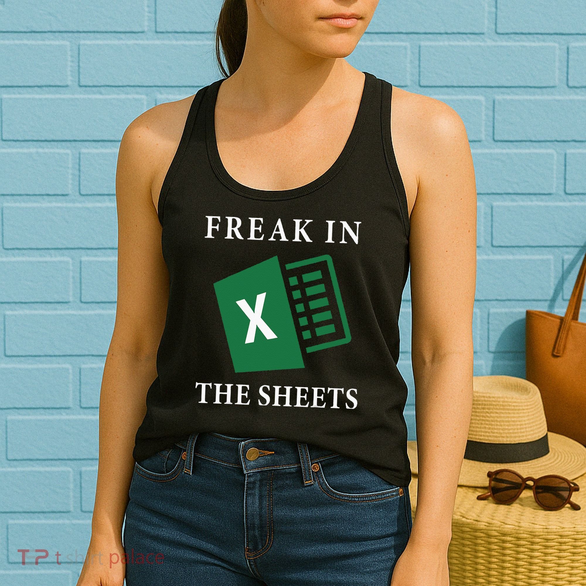 Funny Accountant Freak In The Sheets Spreadsheet Excel Life Women's Tank Top