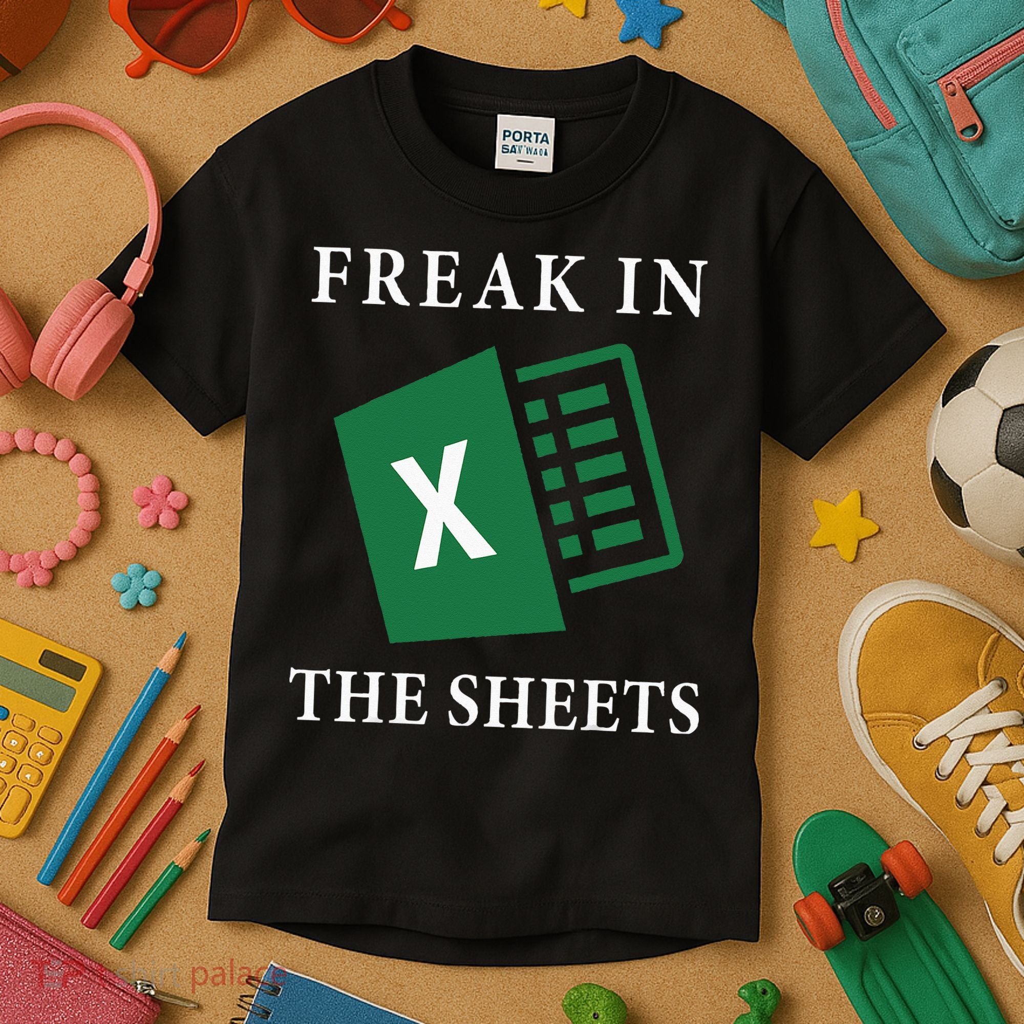 Funny Accountant Freak In The Sheets Spreadsheet Excel Life Kids T-Shirt