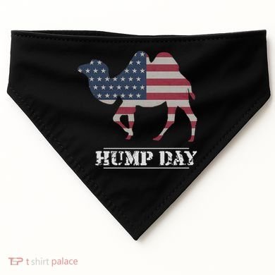 Funny American Flag Hump Day Camel Gift USA-Made Doggie Bandana