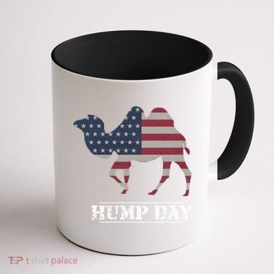 Funny American Flag Hump Day Camel Gift Coffee Mug back