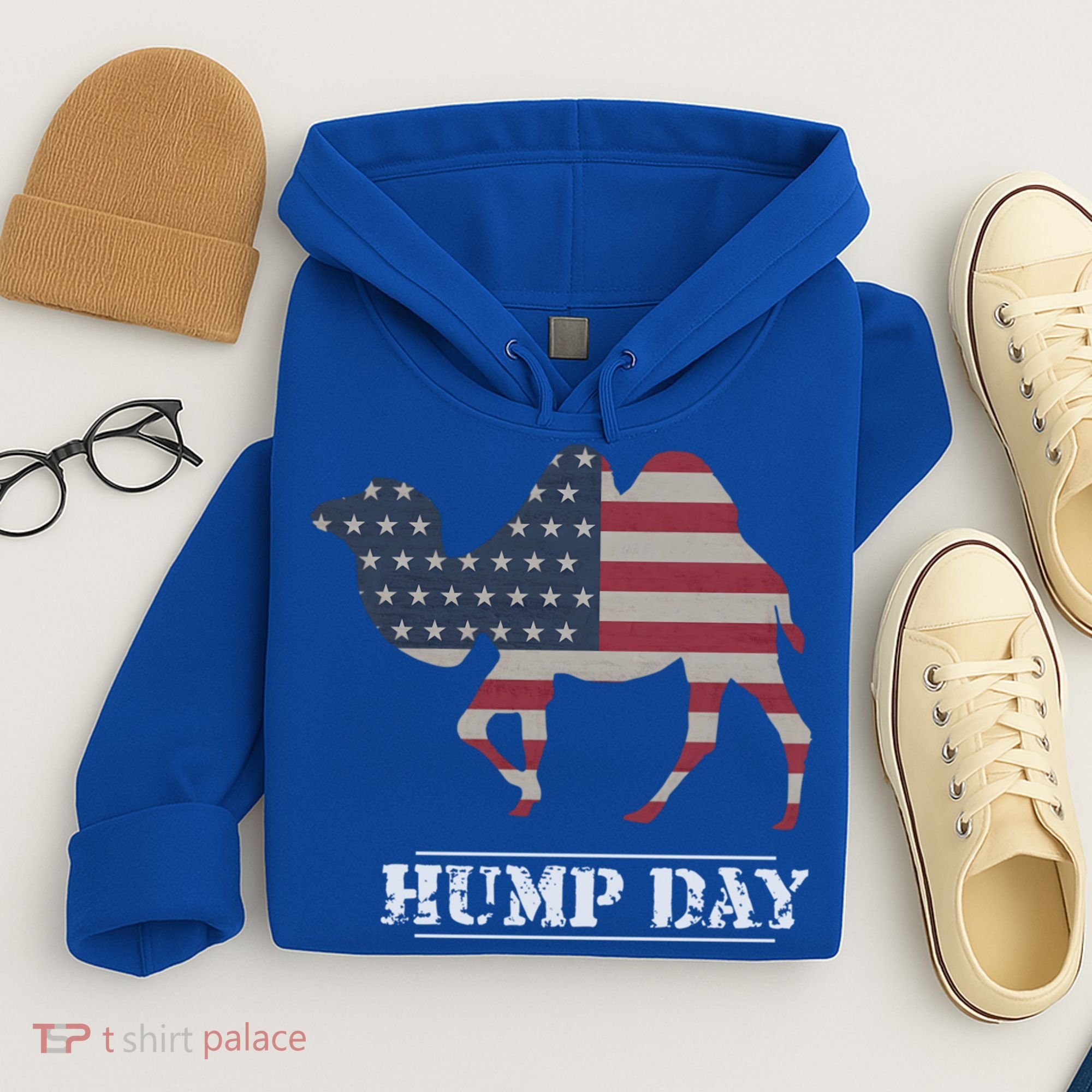 Funny American Flag Hump Day Camel Gift Hoodie