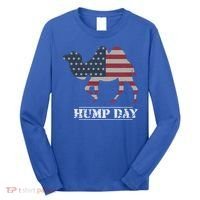 Funny American Flag Hump Day Camel Gift Long Sleeve Shirt thumb 0