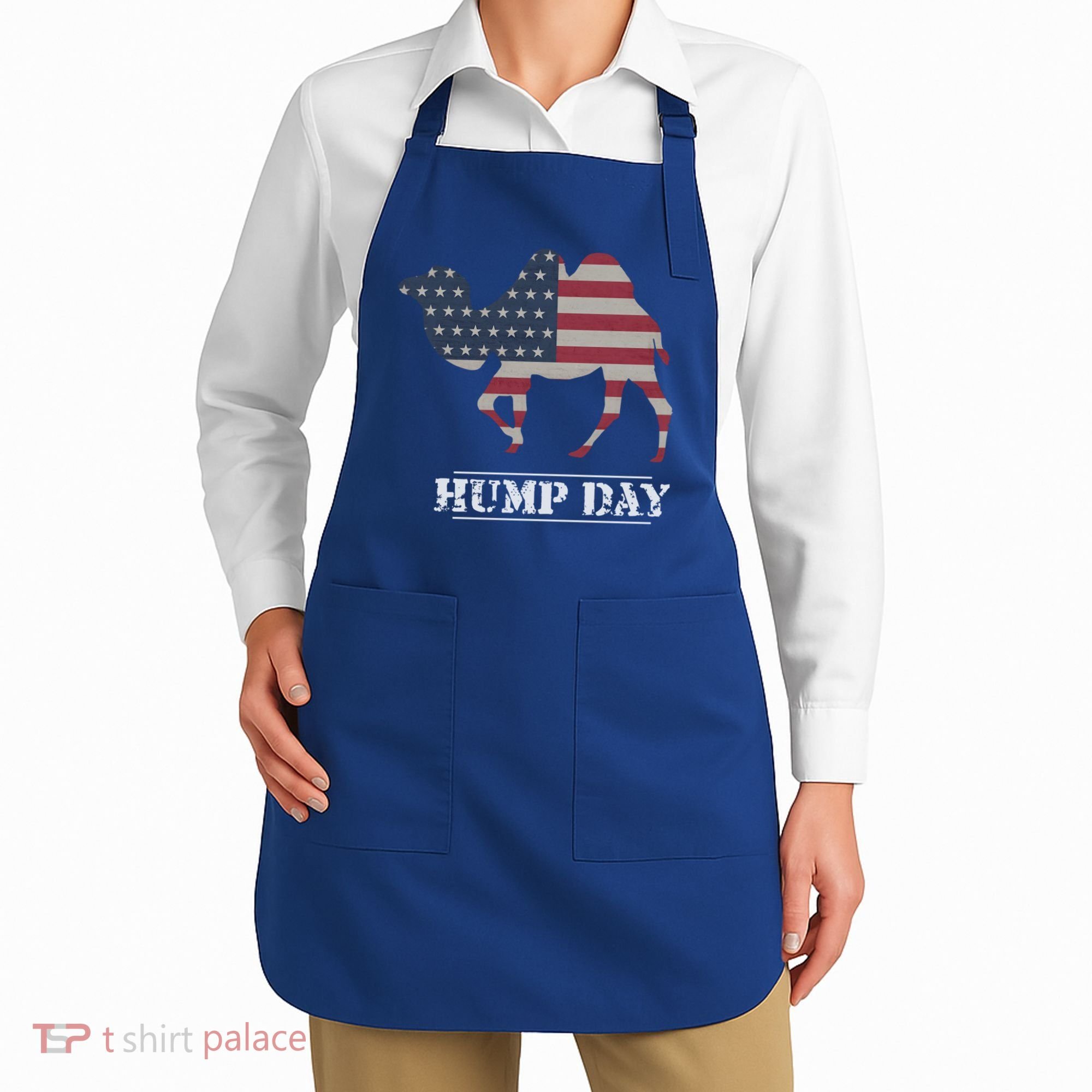 Funny American Flag Hump Day Camel Gift Apron