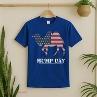 Funny American Flag Hump Day Camel Gift T-Shirt thumb 2