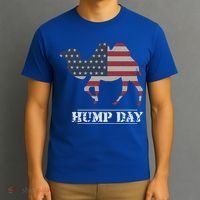 Funny American Flag Hump Day Camel Gift T-Shirt thumb 3