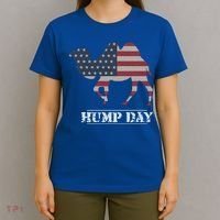 Funny American Flag Hump Day Camel Gift T-Shirt thumb 4