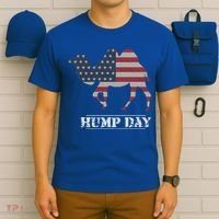 Funny American Flag Hump Day Camel Gift T-Shirt thumb 6