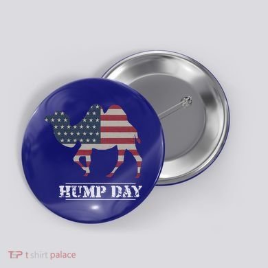 Funny American Flag Hump Day Camel Gift Button