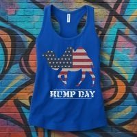 Funny American Flag Hump Day Camel Gift Women's Tank Top thumb 3