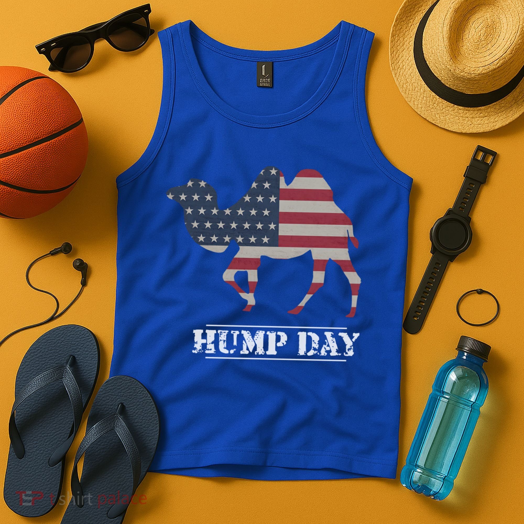 Funny American Flag Hump Day Camel Gift Tank Top