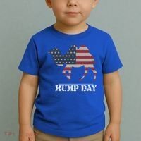 Funny American Flag Hump Day Camel Gift Toddler T-Shirt thumb 2