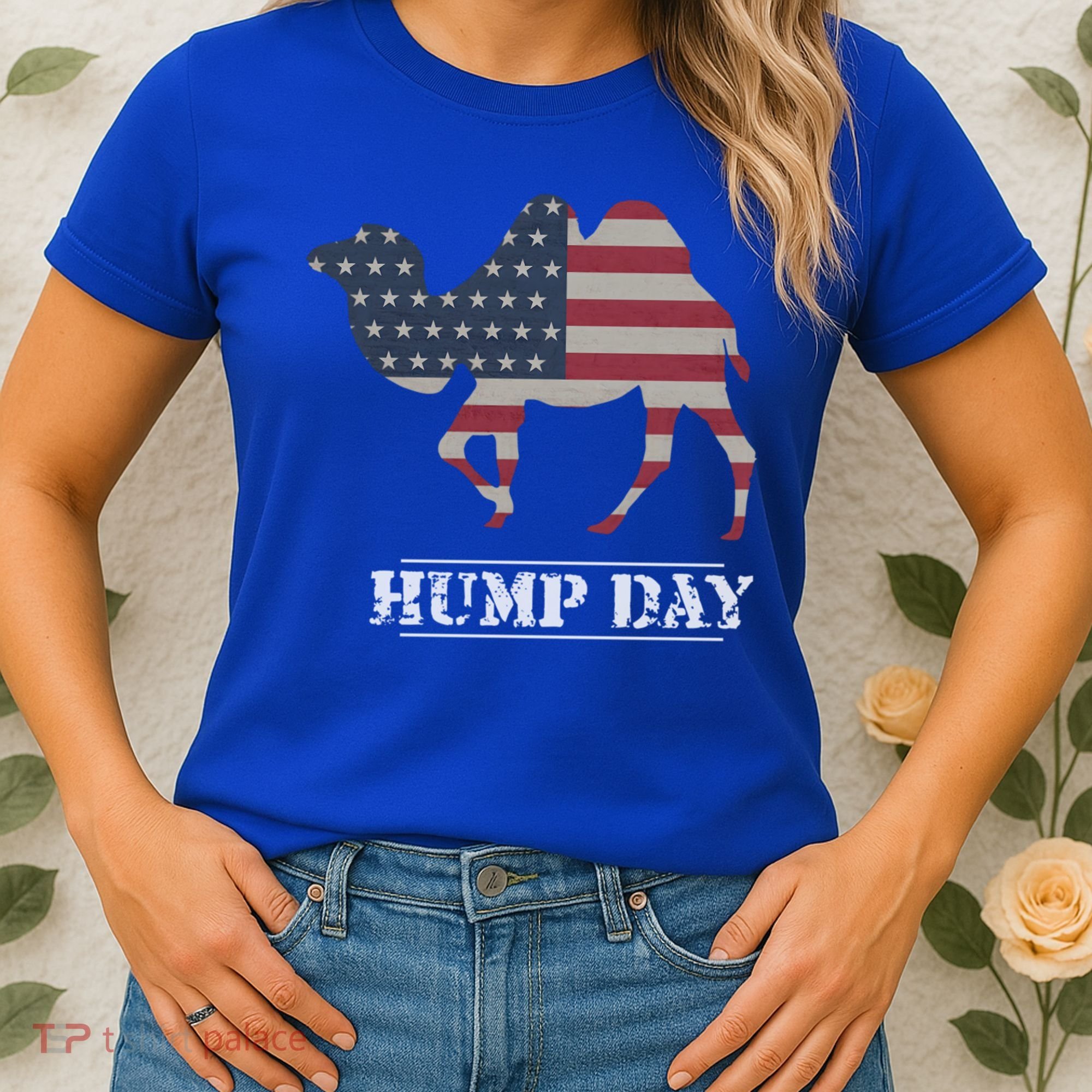 Funny American Flag Hump Day Camel Gift Women's T-Shirt