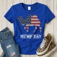 Funny American Flag Hump Day Camel Gift Women's T-Shirt thumb 3