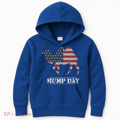 Funny American Flag Hump Day Camel Gift Kids Hoodie