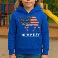 Funny American Flag Hump Day Camel Gift Kids Hoodie thumb 3