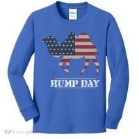 Funny American Flag Hump Day Camel Gift Kids Long Sleeve Shirt thumb 0