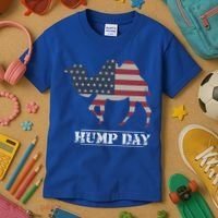 Funny American Flag Hump Day Camel Gift Kids T-Shirt thumb 3