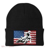 Funny American Flat Track Motorcycle Gift Cool Bike Rider Gift Beanie thumb 0