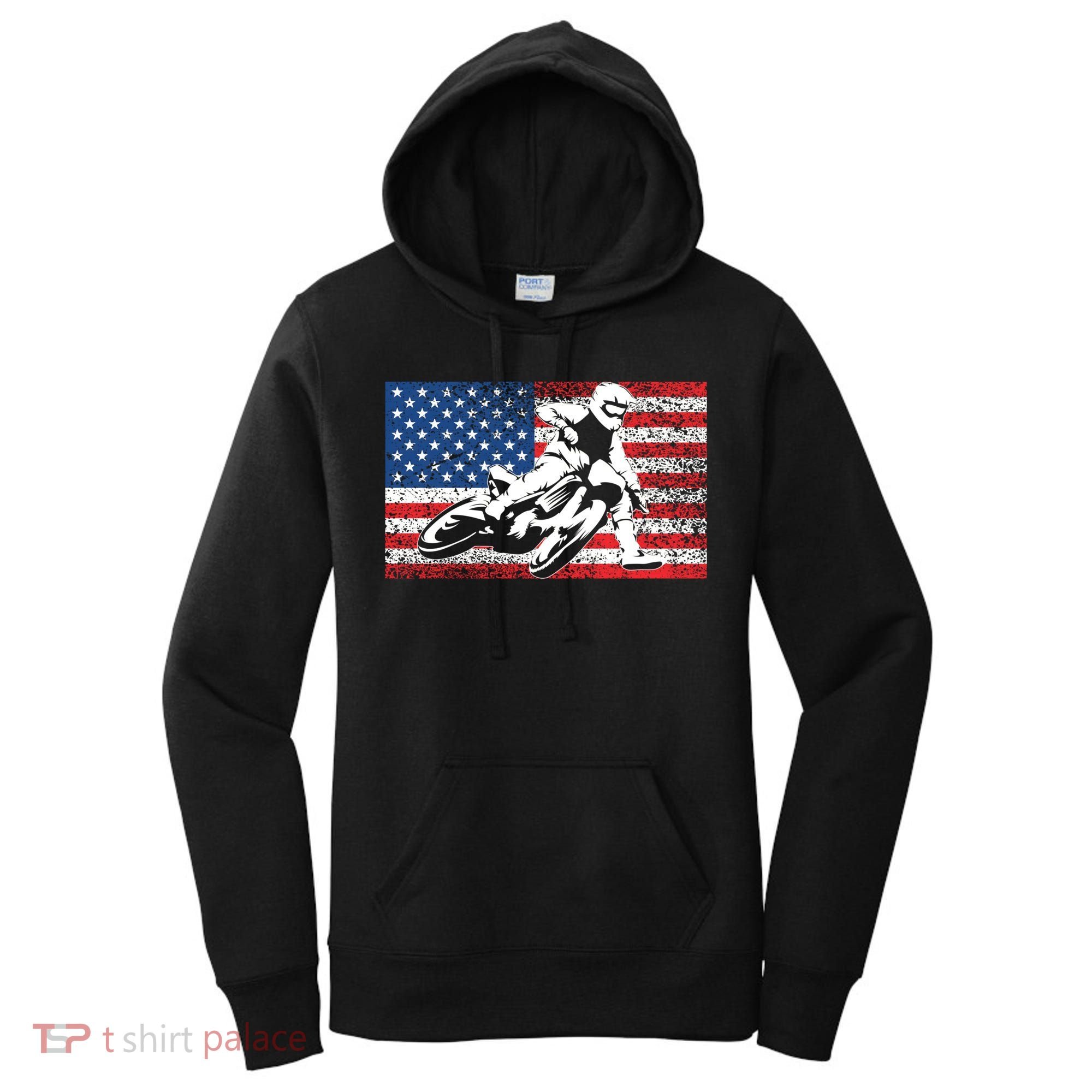 Funny American Flat Track Motorcycle Gift Cool Bike Rider Gift Women's Hoodie