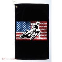 Funny American Flat Track Motorcycle Gift Cool Bike Rider Gift Golf Towel thumb 0