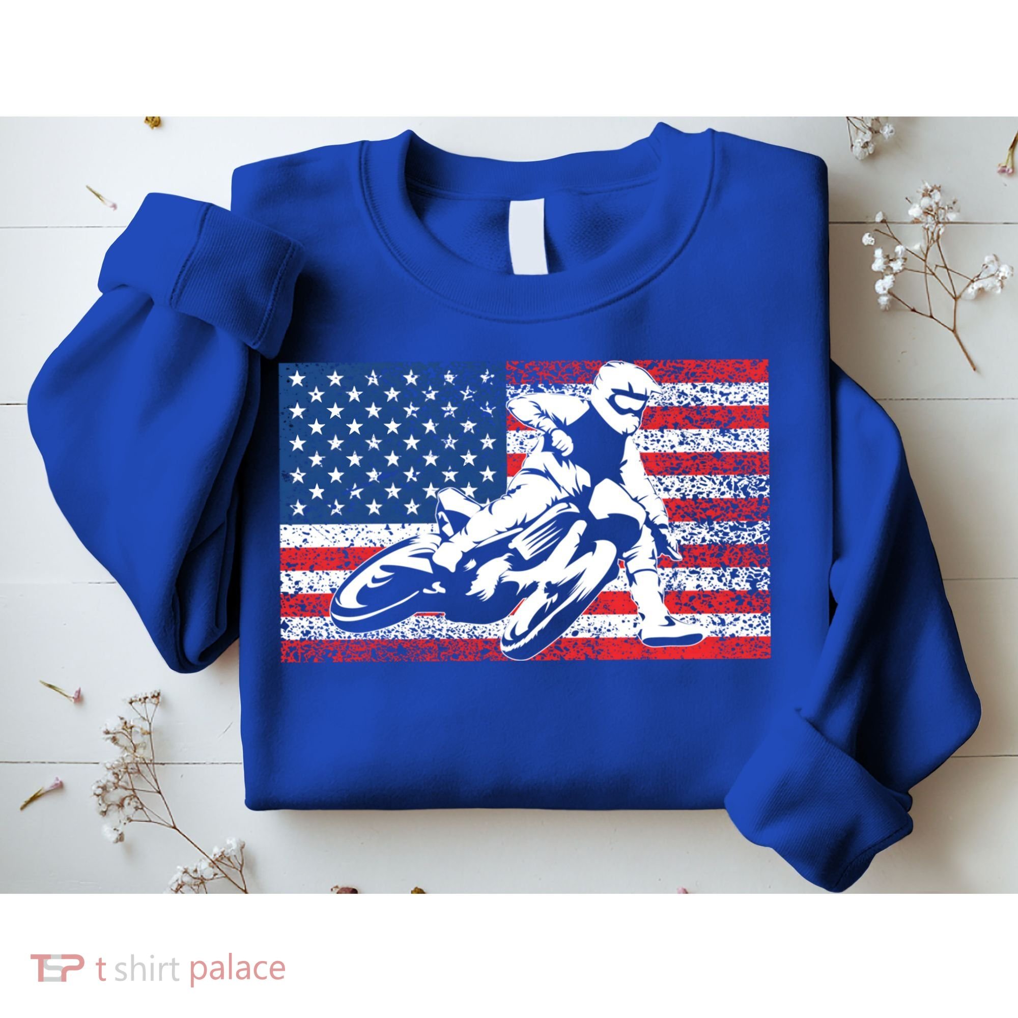 Funny American Flat Track Motorcycle Gift Cool Bike Rider Gift Sweatshirt
