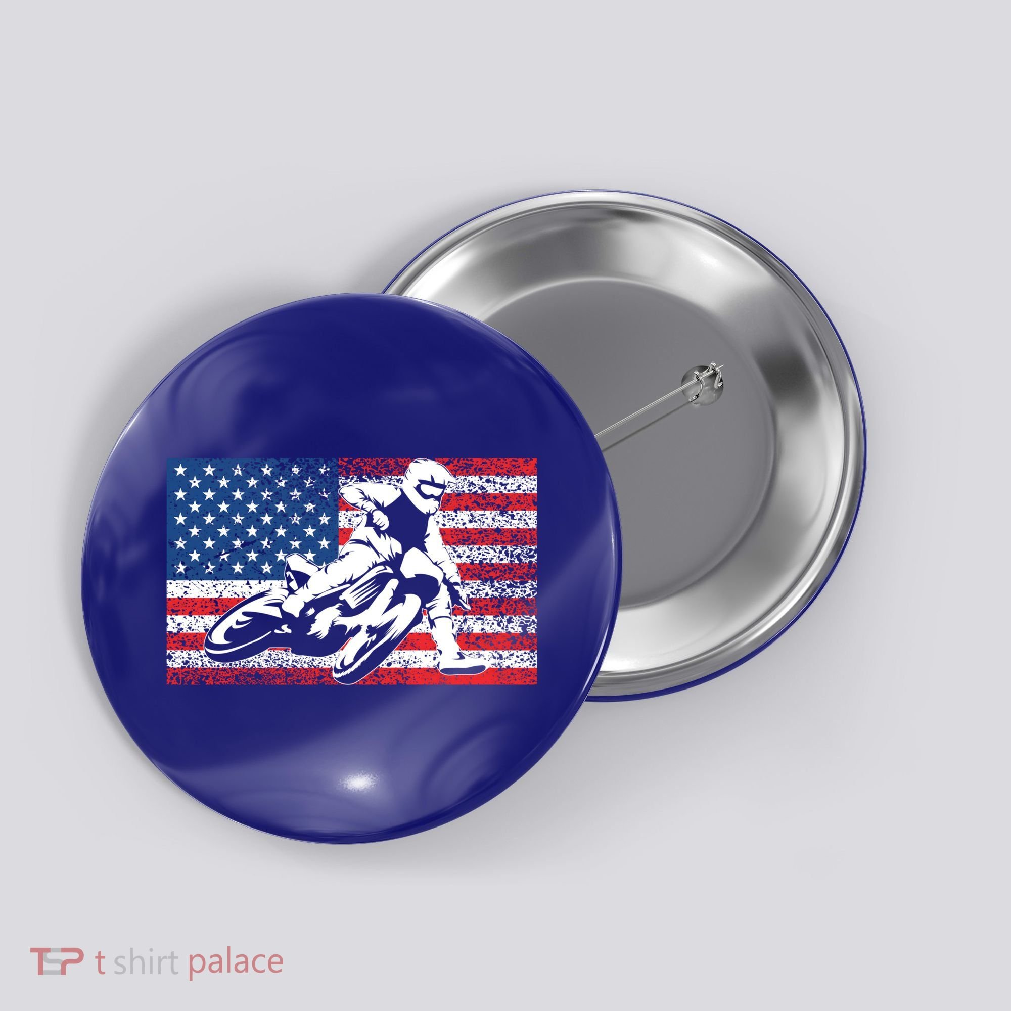 Funny American Flat Track Motorcycle Gift Cool Bike Rider Gift Button