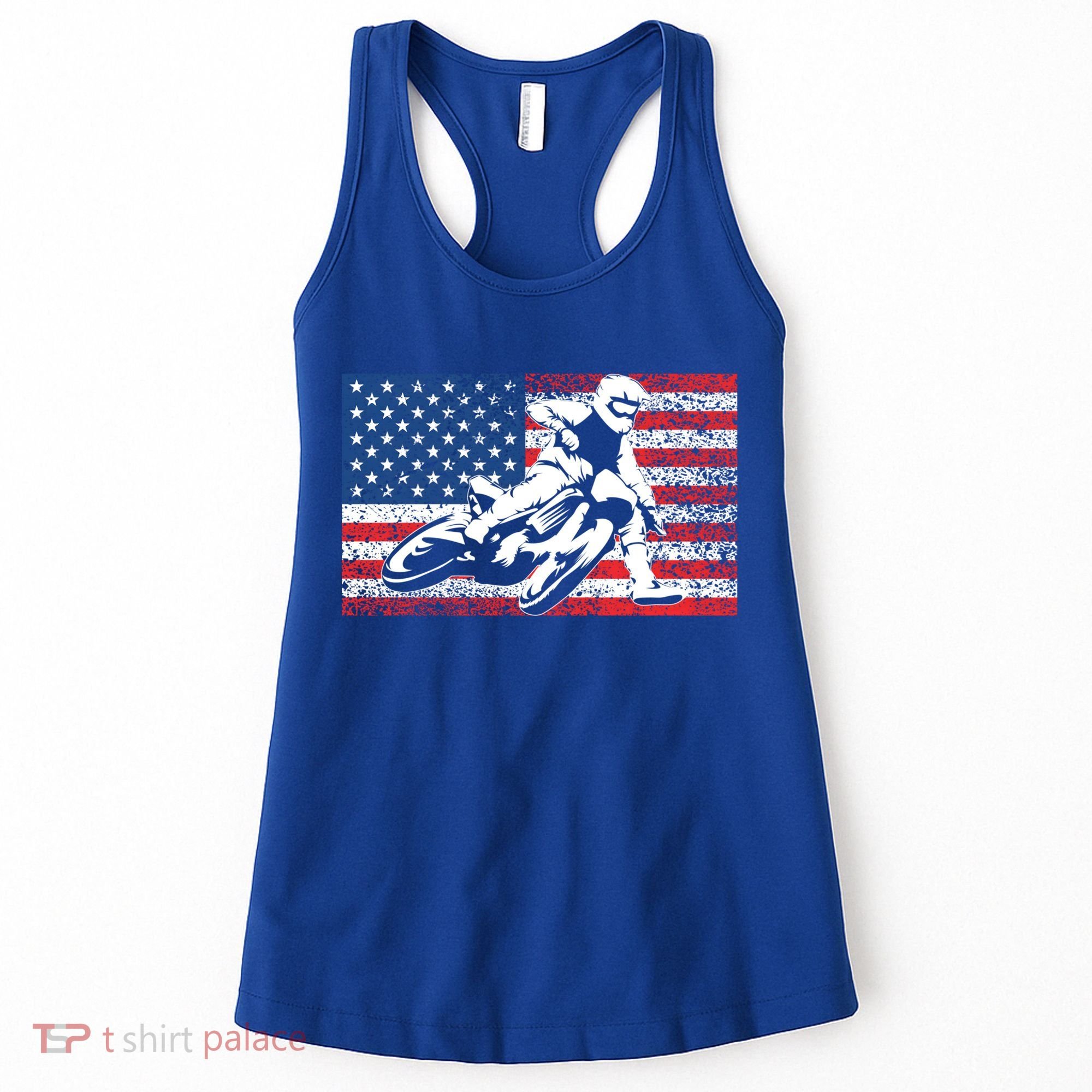 Funny American Flat Track Motorcycle Gift Cool Bike Rider Gift Women's Tank Top
