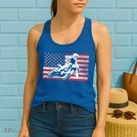Funny American Flat Track Motorcycle Gift Cool Bike Rider Gift Women's Tank Top thumb 2