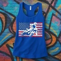 Funny American Flat Track Motorcycle Gift Cool Bike Rider Gift Women's Tank Top thumb 3