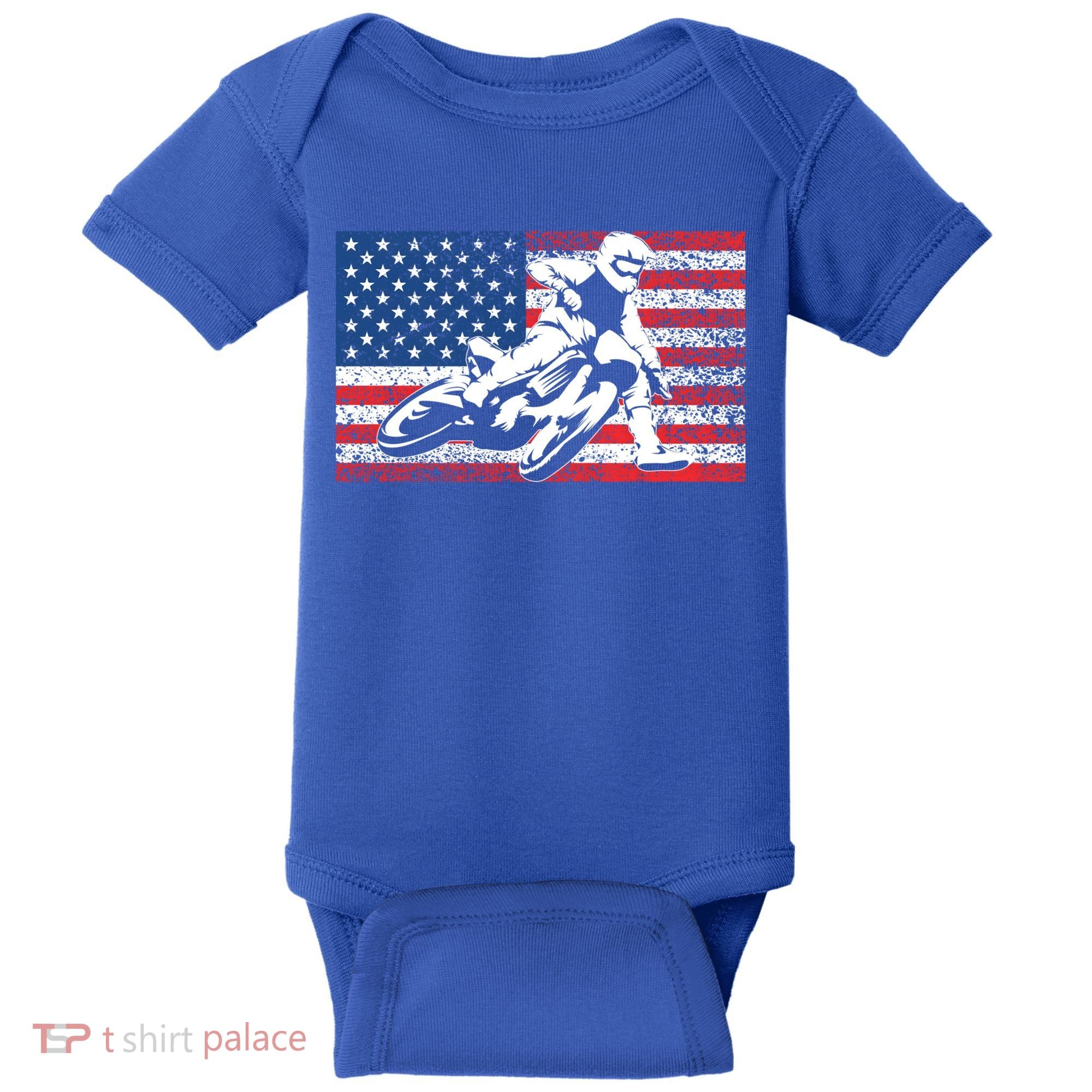 Funny American Flat Track Motorcycle Gift Cool Bike Rider Gift Baby Bodysuit