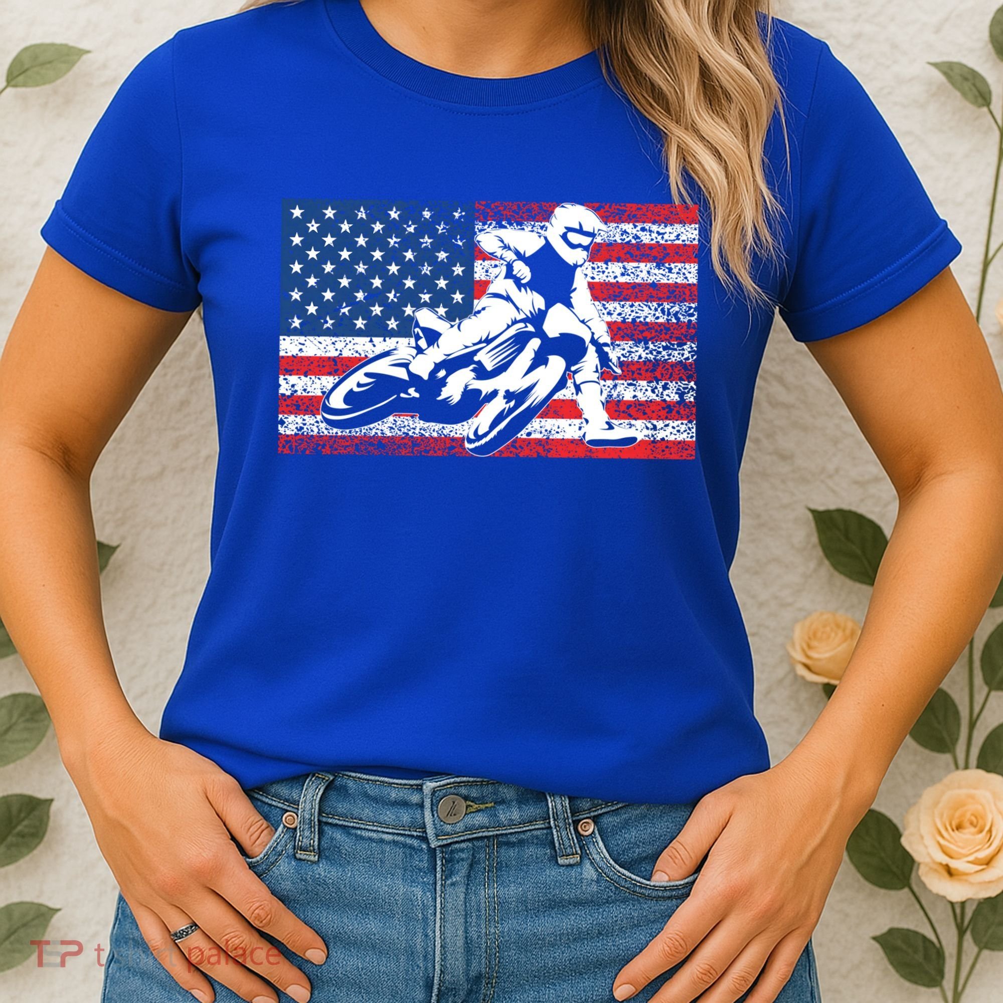 Funny American Flat Track Motorcycle Gift Cool Bike Rider Gift Women's T-Shirt