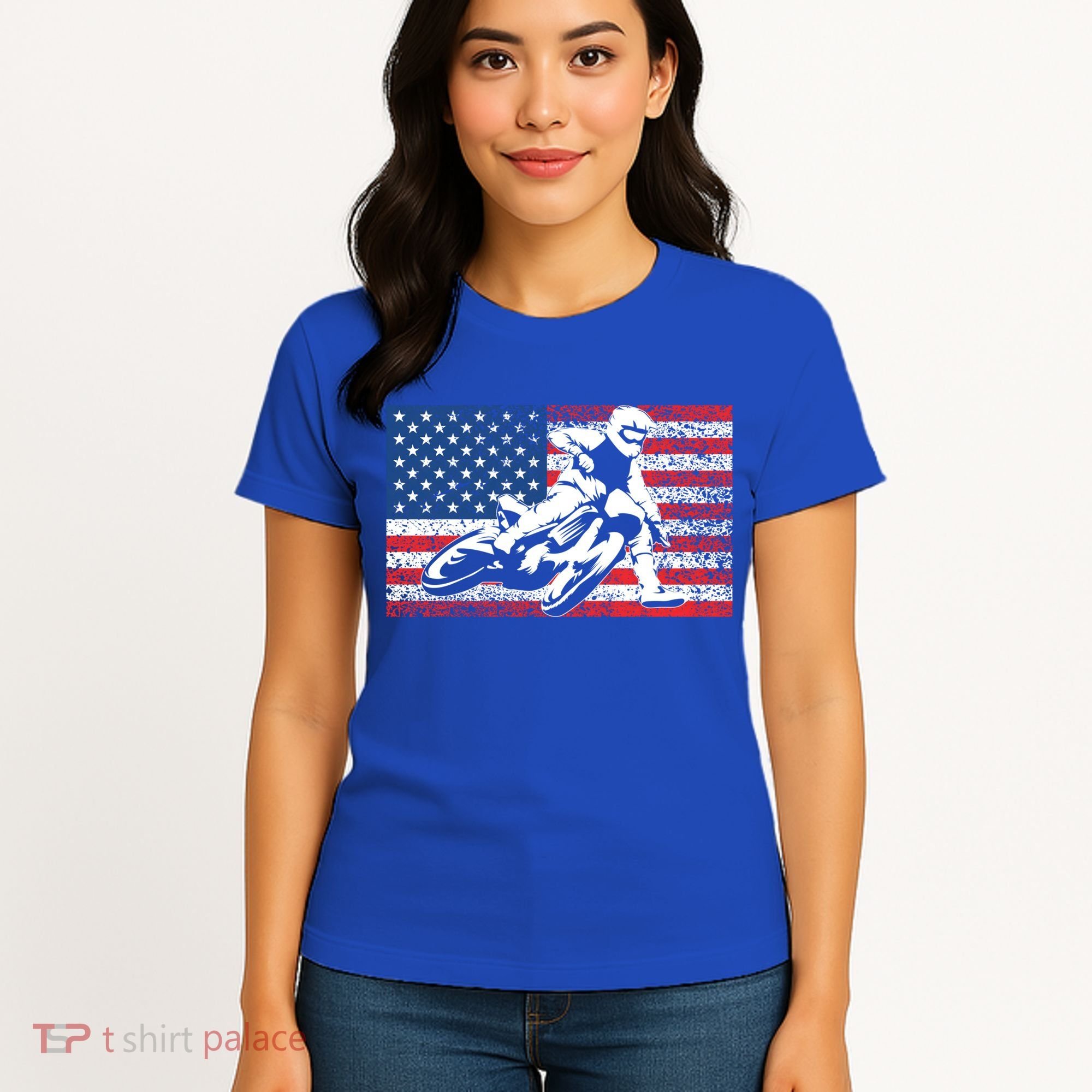 Funny American Flat Track Motorcycle Gift Cool Bike Rider Gift Women's T-Shirt