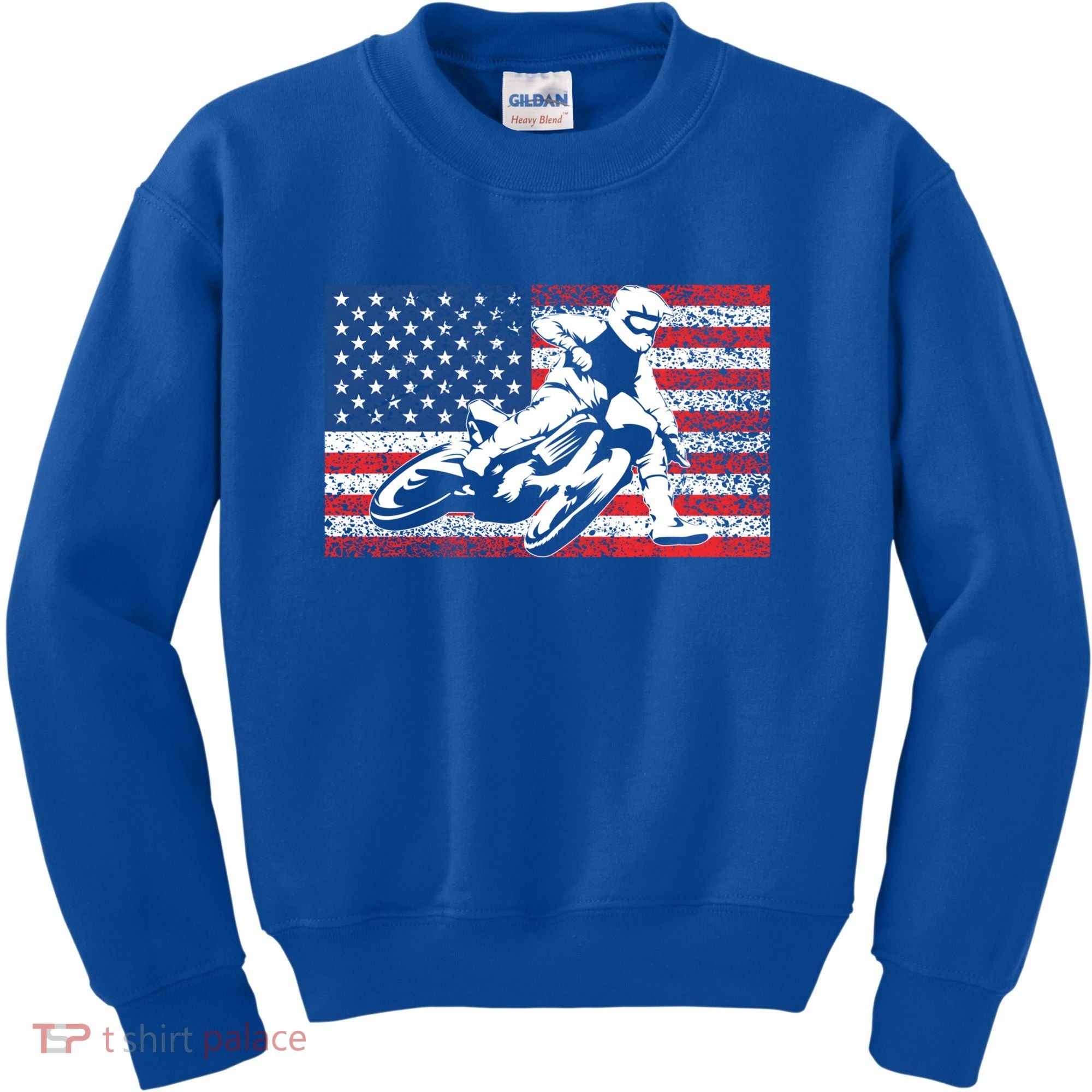 Funny American Flat Track Motorcycle Gift Cool Bike Rider Gift Kids Sweatshirt