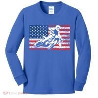 Funny American Flat Track Motorcycle Gift Cool Bike Rider Gift Kids Long Sleeve Shirt thumb 0