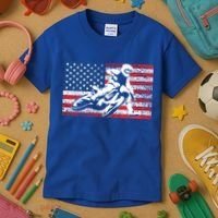 Funny American Flat Track Motorcycle Gift Cool Bike Rider Gift Kids T-Shirt thumb 3