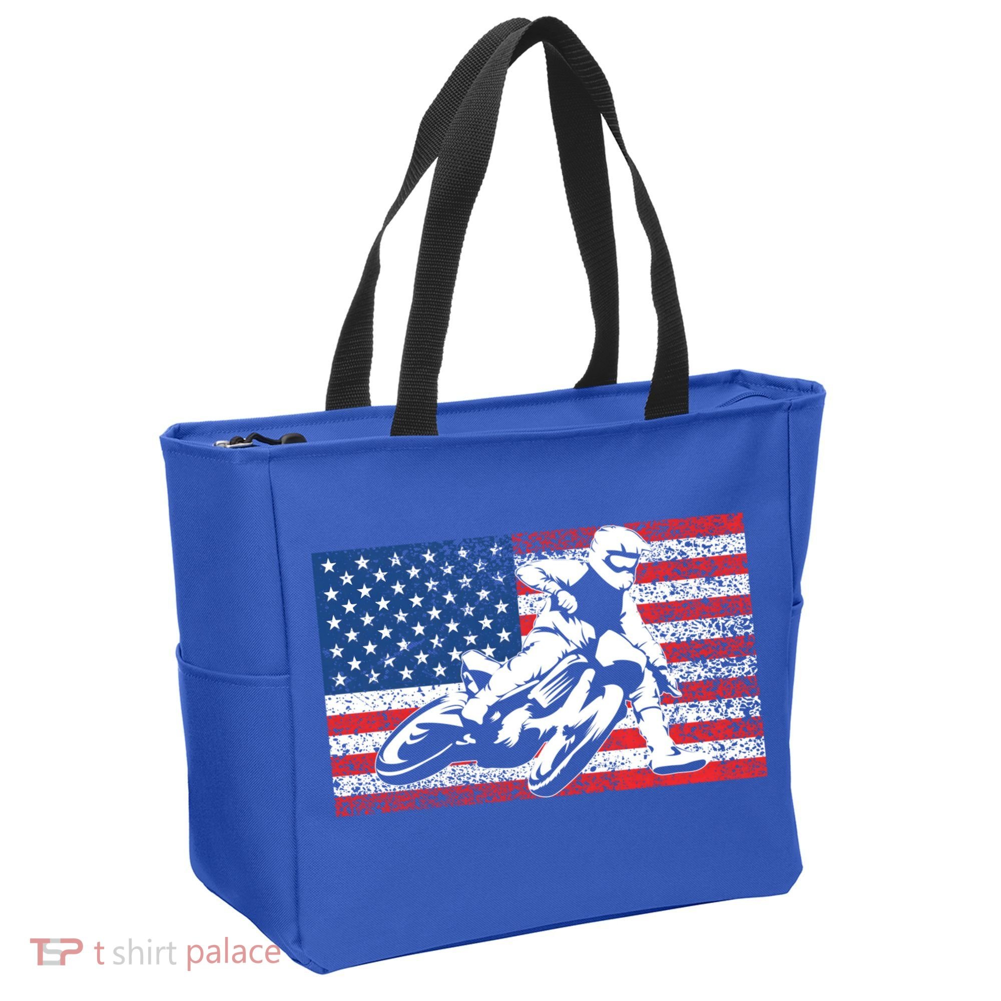 Funny American Flat Track Motorcycle Gift Cool Bike Rider Gift Tote Bag