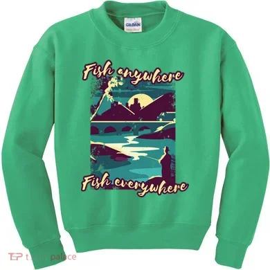 Fish Anywhere Fish Everywhere Kids Sweatshirt