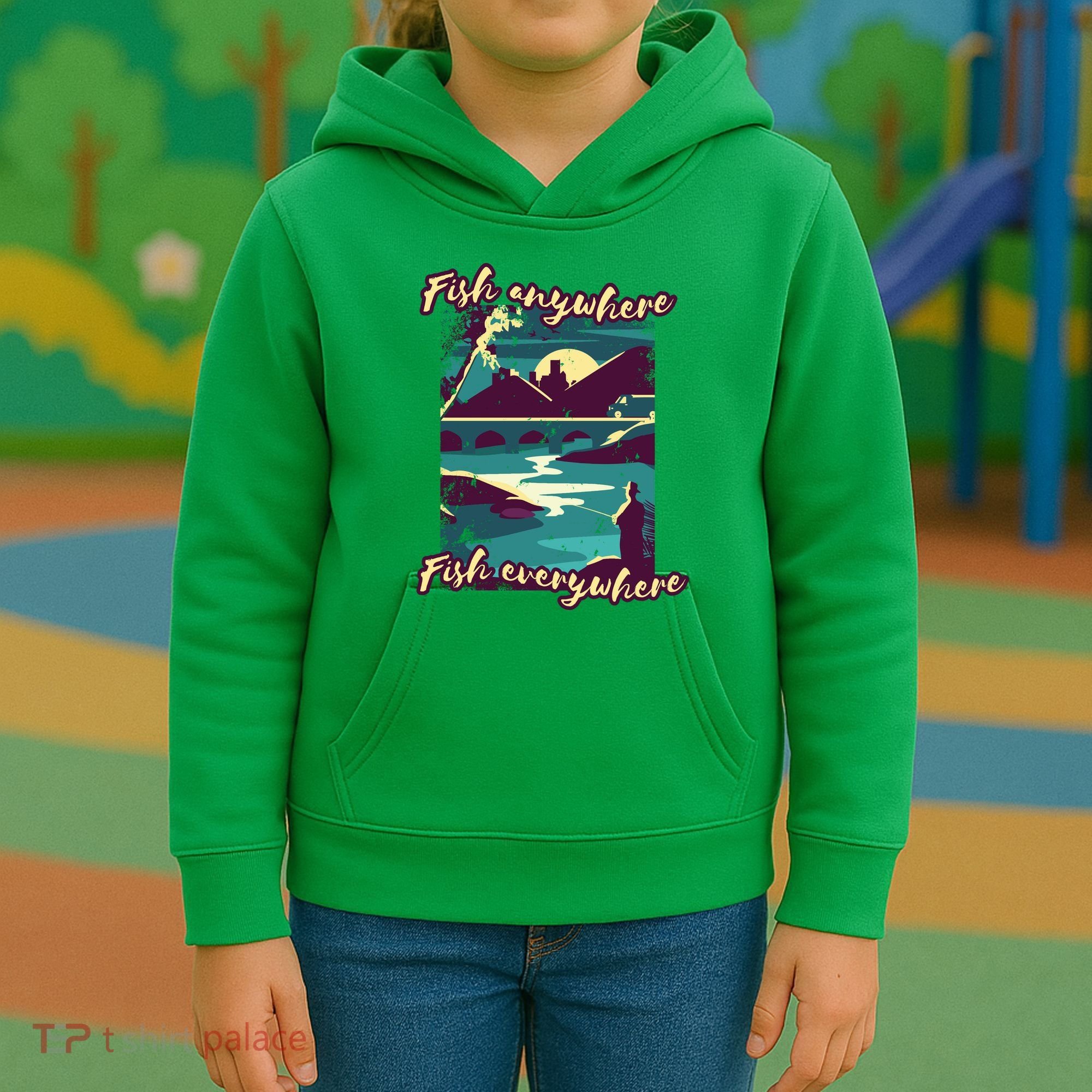 Fish Anywhere Fish Everywhere Kids Hoodie