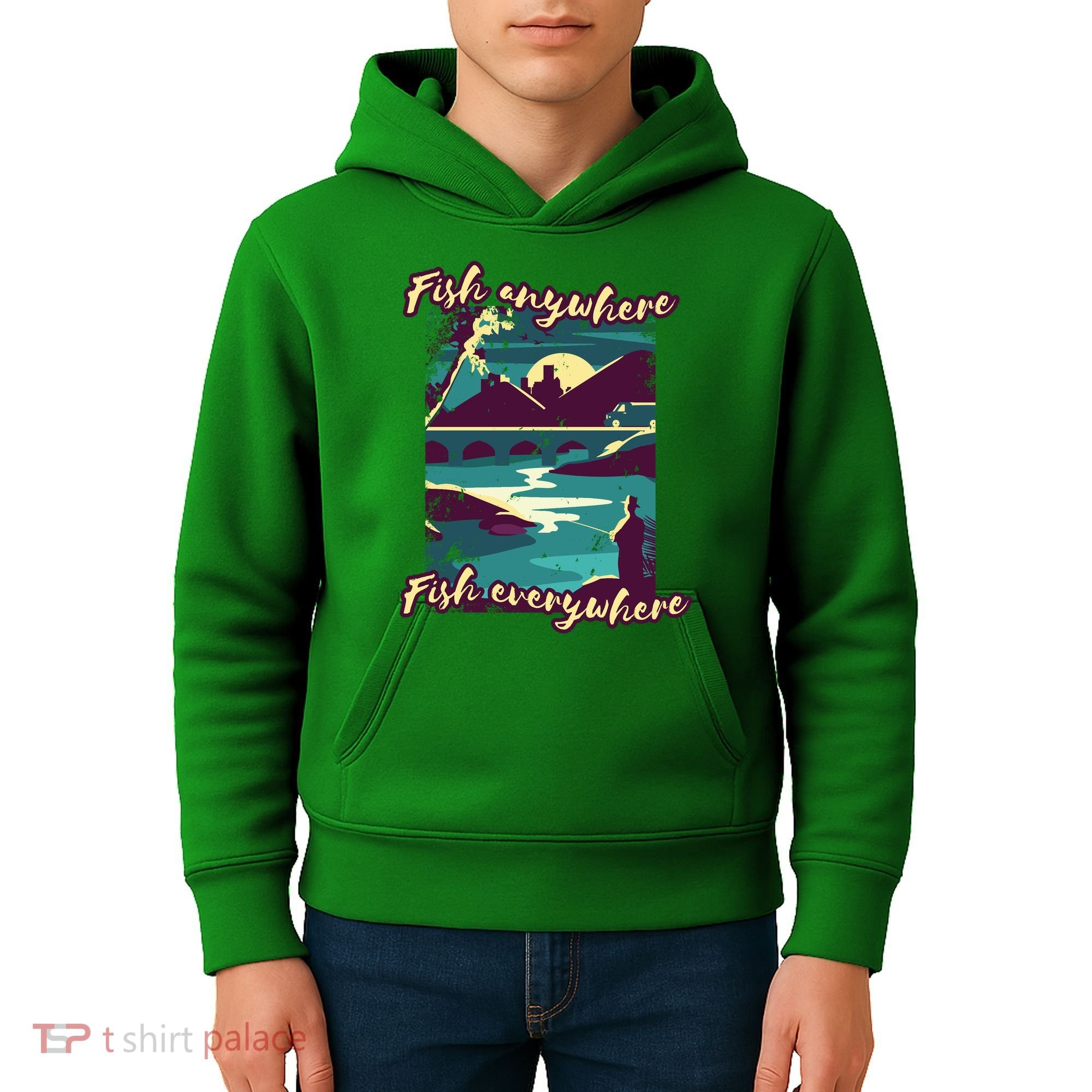 Fish Anywhere Fish Everywhere Kids Hoodie
