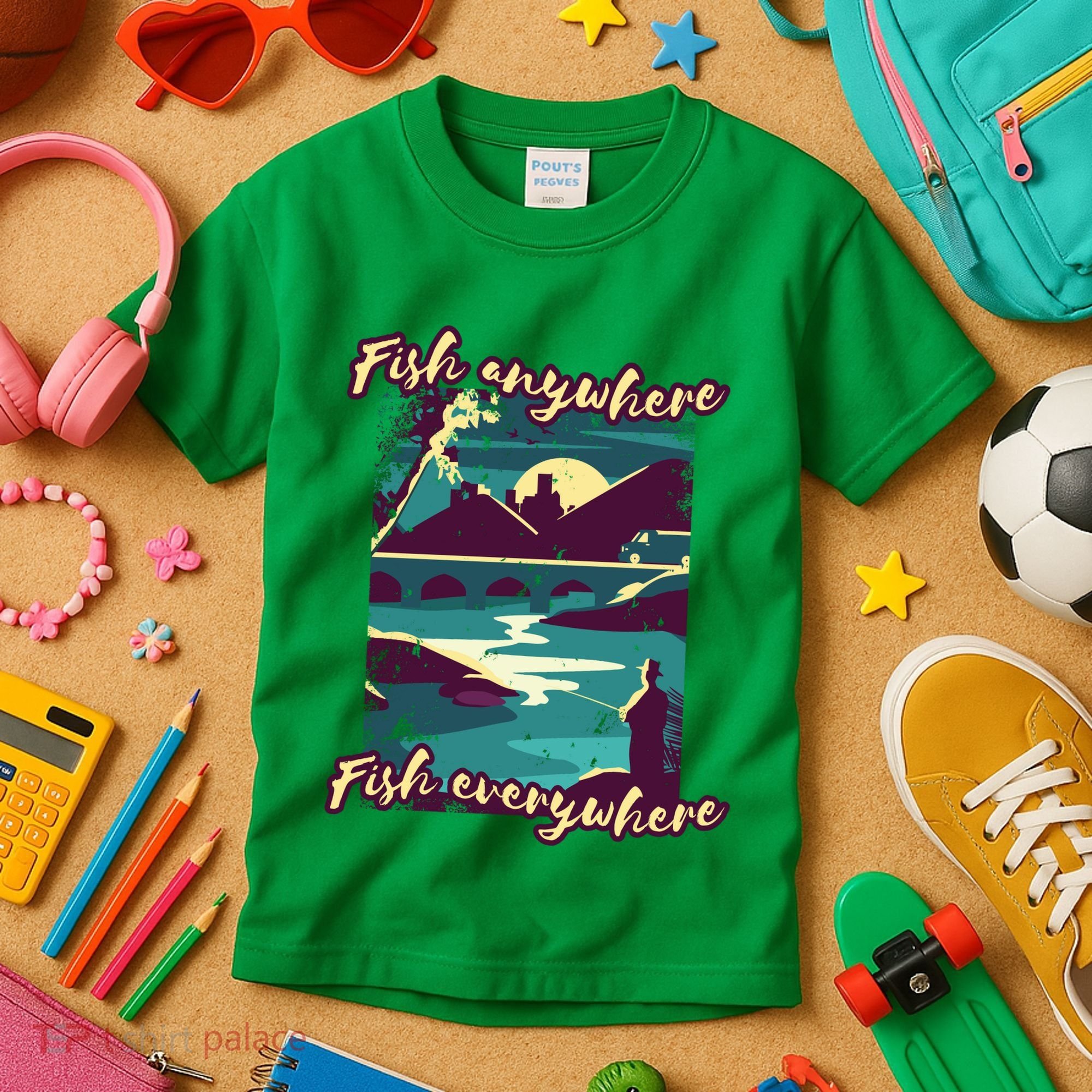 Fish Anywhere Fish Everywhere Kids T-Shirt