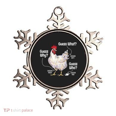 Funny Animal Farm Cute Gift Guess What Chicken Butt White Design Gift Ornament