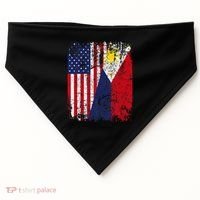 Filipino American Flag Usa Philippines Flag USA-Made Doggie Bandana thumb 0