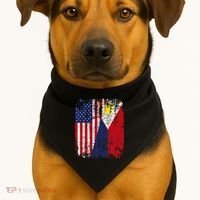 Filipino American Flag Usa Philippines Flag USA-Made Doggie Bandana thumb 1