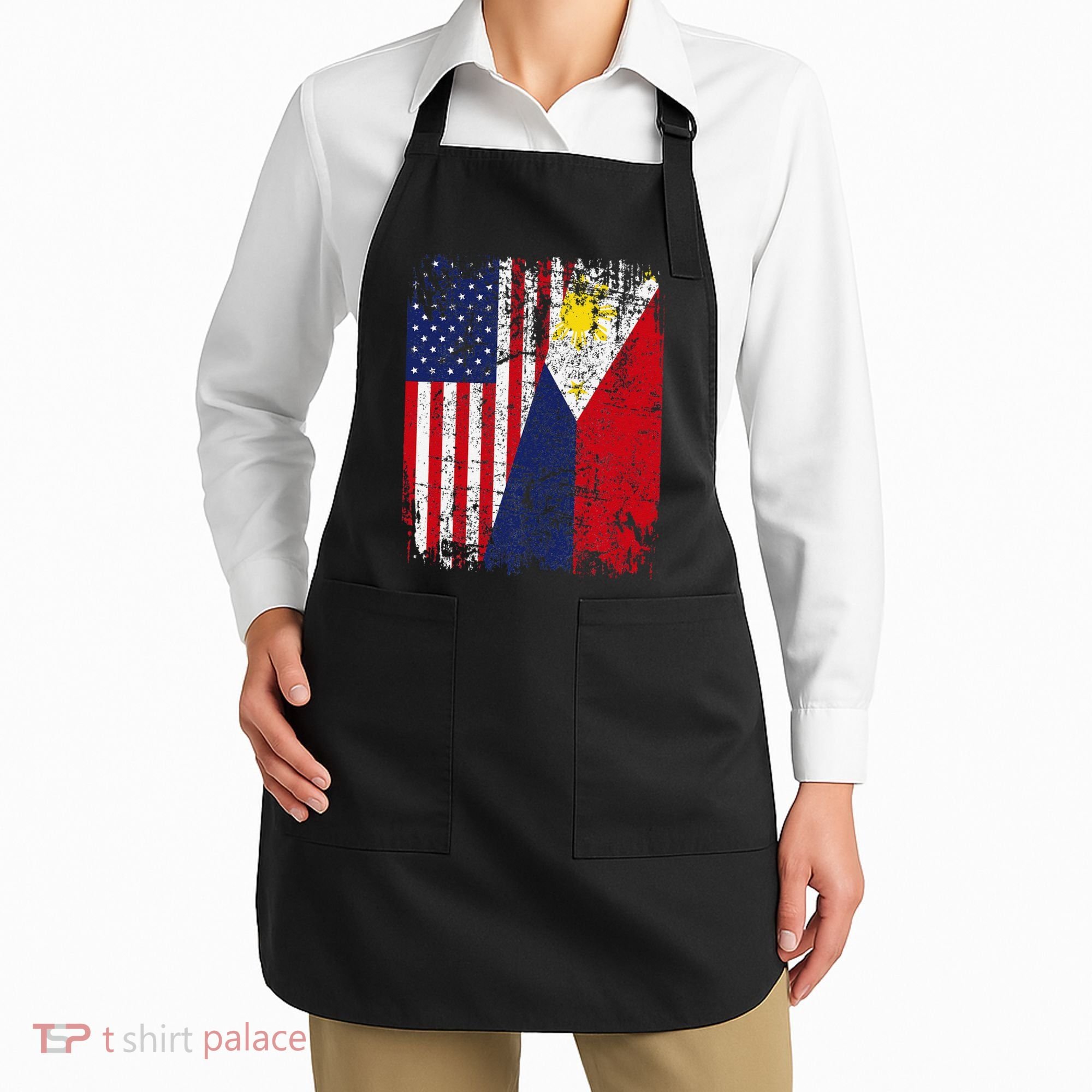 Filipino American Flag Usa Philippines Flag Apron
