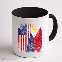 Filipino American Flag Usa Philippines Flag Coffee Mug thumb 1
