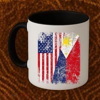 Filipino American Flag Usa Philippines Flag Coffee Mug thumb 2