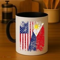 Filipino American Flag Usa Philippines Flag Coffee Mug thumb 4
