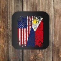 Filipino American Flag Usa Philippines Flag Coaster thumb 0