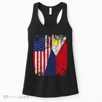 Filipino American Flag Usa Philippines Flag Women's Tank Top thumb 0