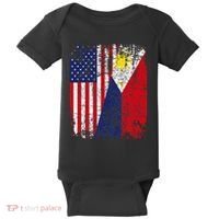 Filipino American Flag Usa Philippines Flag Baby Bodysuit thumb 0